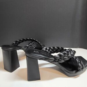 Anne Klein Black Open Toe High Heeled Sandals